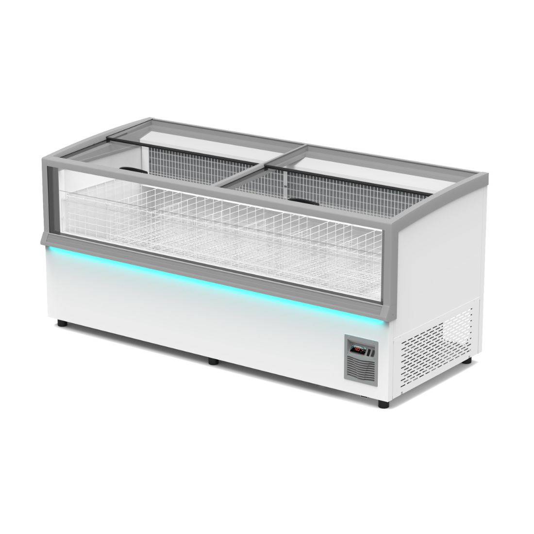 Thermaster 857L 2 Sliding Lid Side Piece Dual Temperature Supermarket Island Display - SIFW-L185G