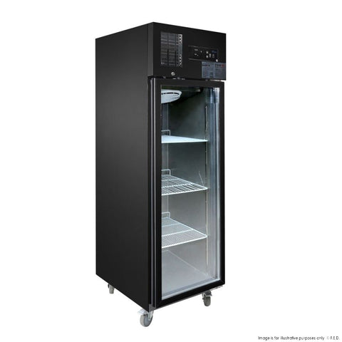 2NDs: Single Glass Door Upright Freezer Black Stainless Steel SUFG500B-NSW1474