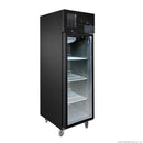 Thermaster Single Glass Door Upright Fridge Black Stainless Steel SUCG500B