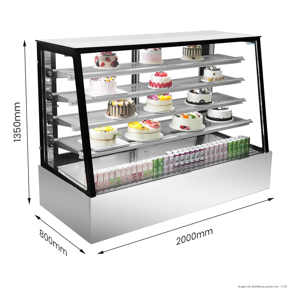 Bonvue Deluxe Chilled Display Cabinet 1800X800X1350 SLP860C