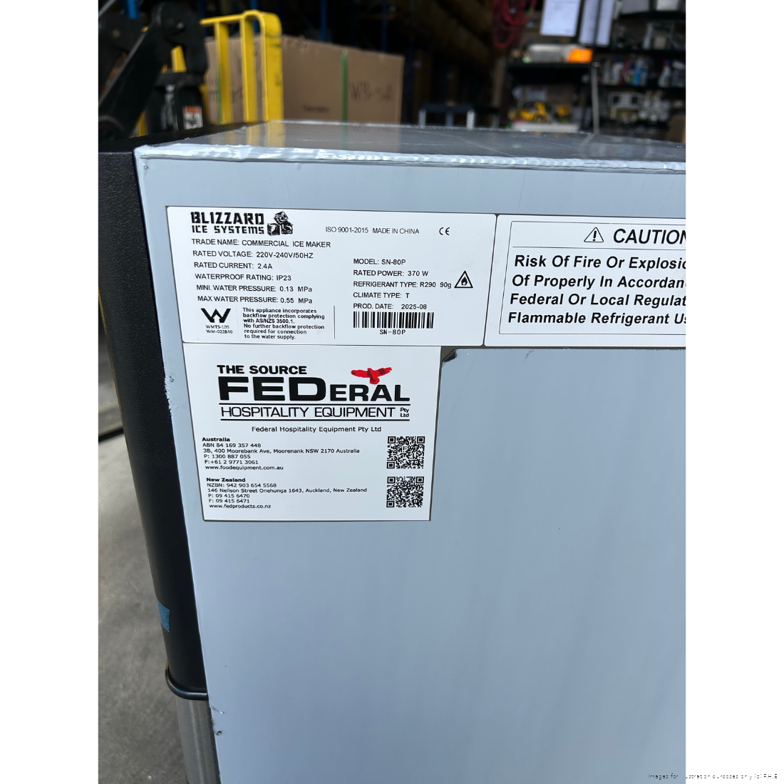 CLEARANCE - Blizzard Under Bench Ice Maker Air Cooled - SN-80P-QLD124