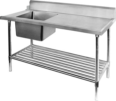 2NDs: Left Inlet Single Sink Dishwasher Bench SBBD-7-1200L-VIC237