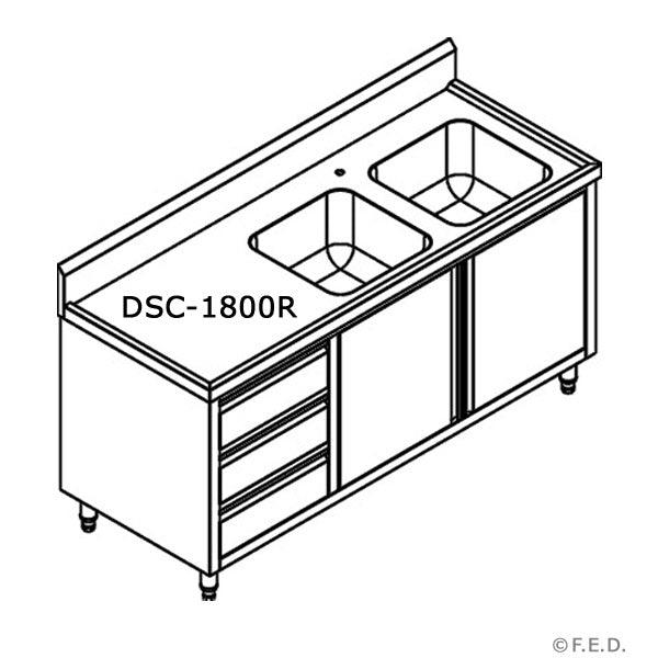 Modular Systems Dsc-2400L-H Kitchen Tidy Cabinet With Double Left Sinks DSC-2400L-H-new