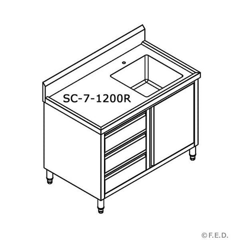 Modular Systems Cabinet With Right Sink SC-7-1200R-H