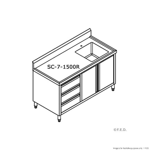 2NDs: CABINET WITH RIGHT SINK SC-7-1500R-H-SA15-1