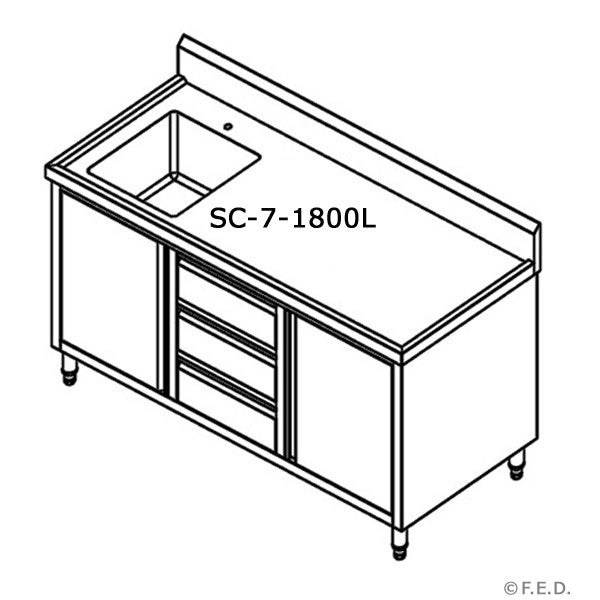 Modular Systems Cabinet With Left Sink SC-7-1800L-H