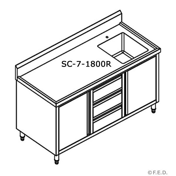 Modular Systems Cabinet With Right Sink SC-7-1800R-H