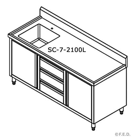 Modular Systems Cabinet With Left Sink SC-7-2100L-H