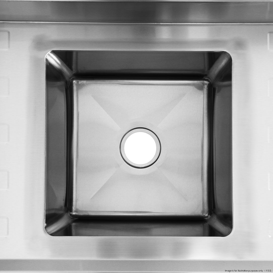 Modular Systems Single Centre Sink Bench & Pot Undershelf SSB6-1500C/A