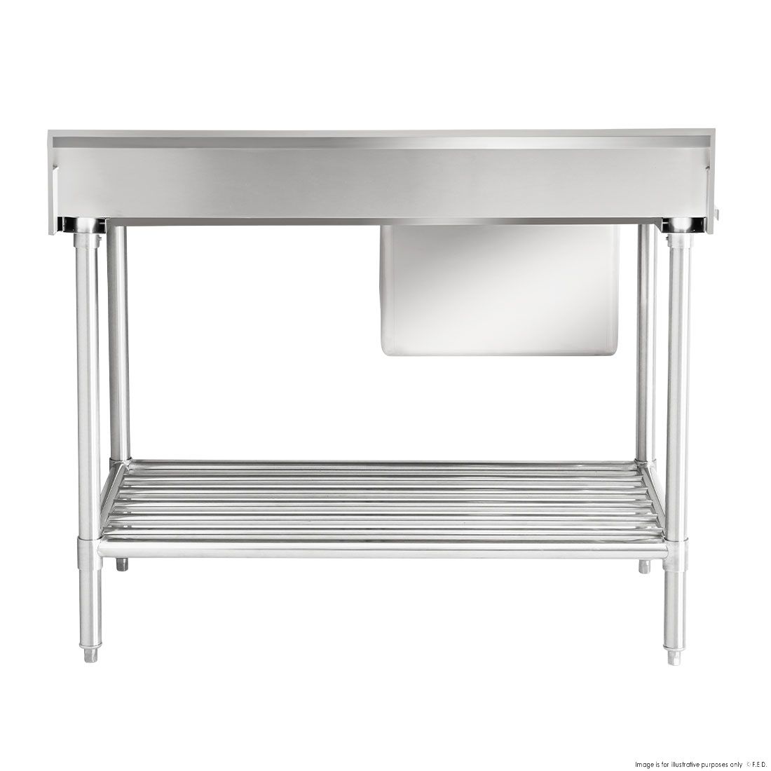 Modular Systems Left Inlet Single Sink Dishwasher Bench SSBD7-1200L/A