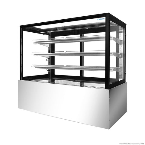Bonvue Black Trim Square Glass Cake Display 2 Shelves 1200X700X1100 SSU120-2XB