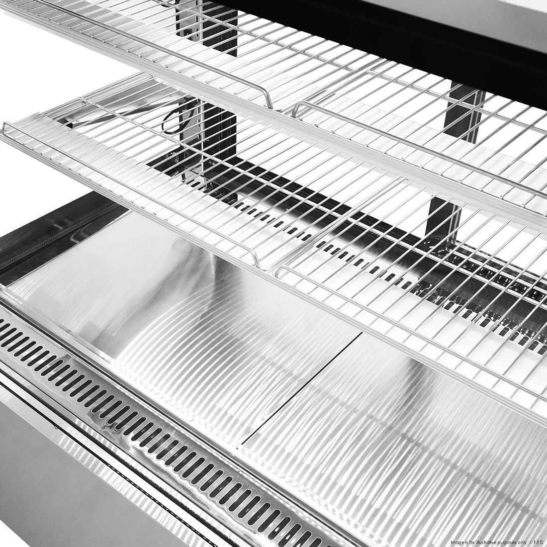 Bonvue Black Trim Square Glass Cake Display 2 Shelves 1200X700X1100 SSU120-2XB