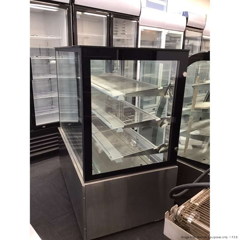 2NDs: Bonvue Black Trim Square Glass Cake Display 2 Shelves - SSU120-2XB-QLD234