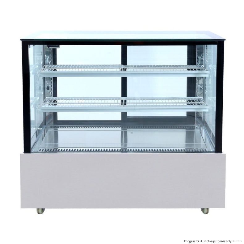 2NDs: Bonvue Black Trim Square Glass Cake Display 2 Shelves - SSU120-2XB-QLD234