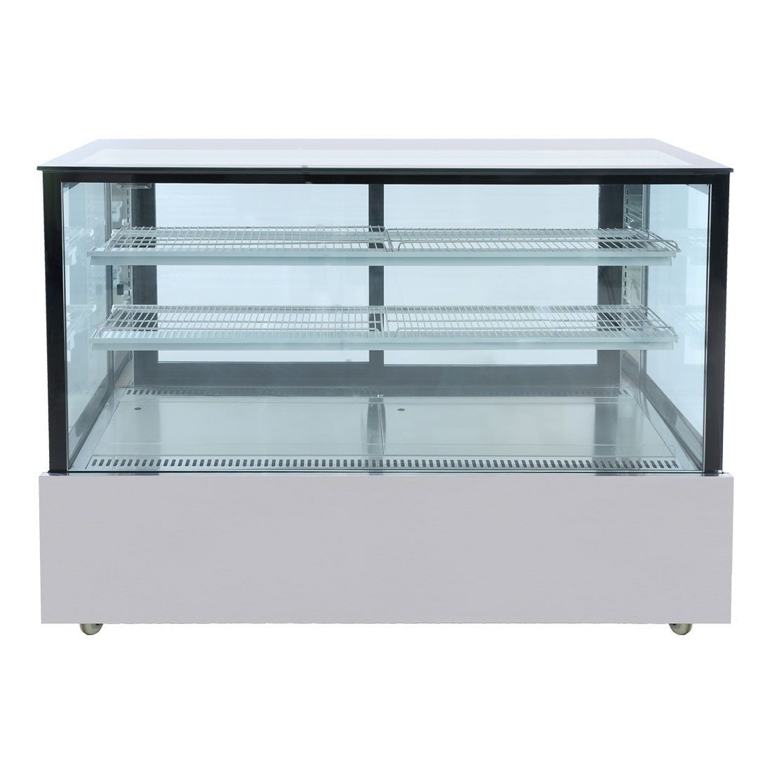 CLEARANCE - Bonvue Black Trim Square Glass Cake Display 2 Shelves - SSU150-2XB-VIC1080