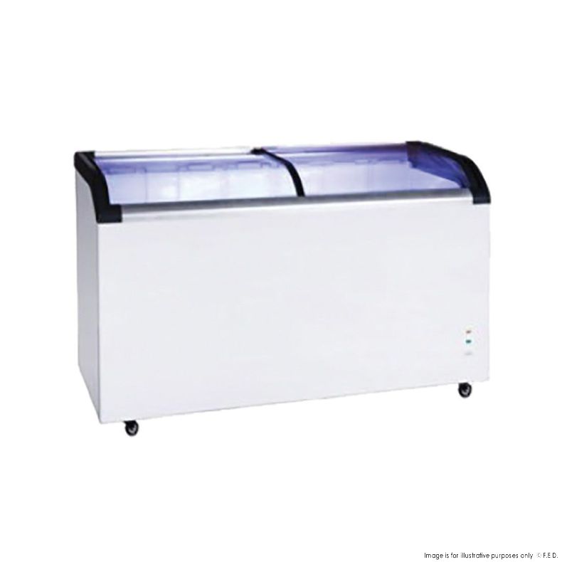 2NDs: Thermaster Two glass sliding lids chest freezer with castors - ST545-QLD236