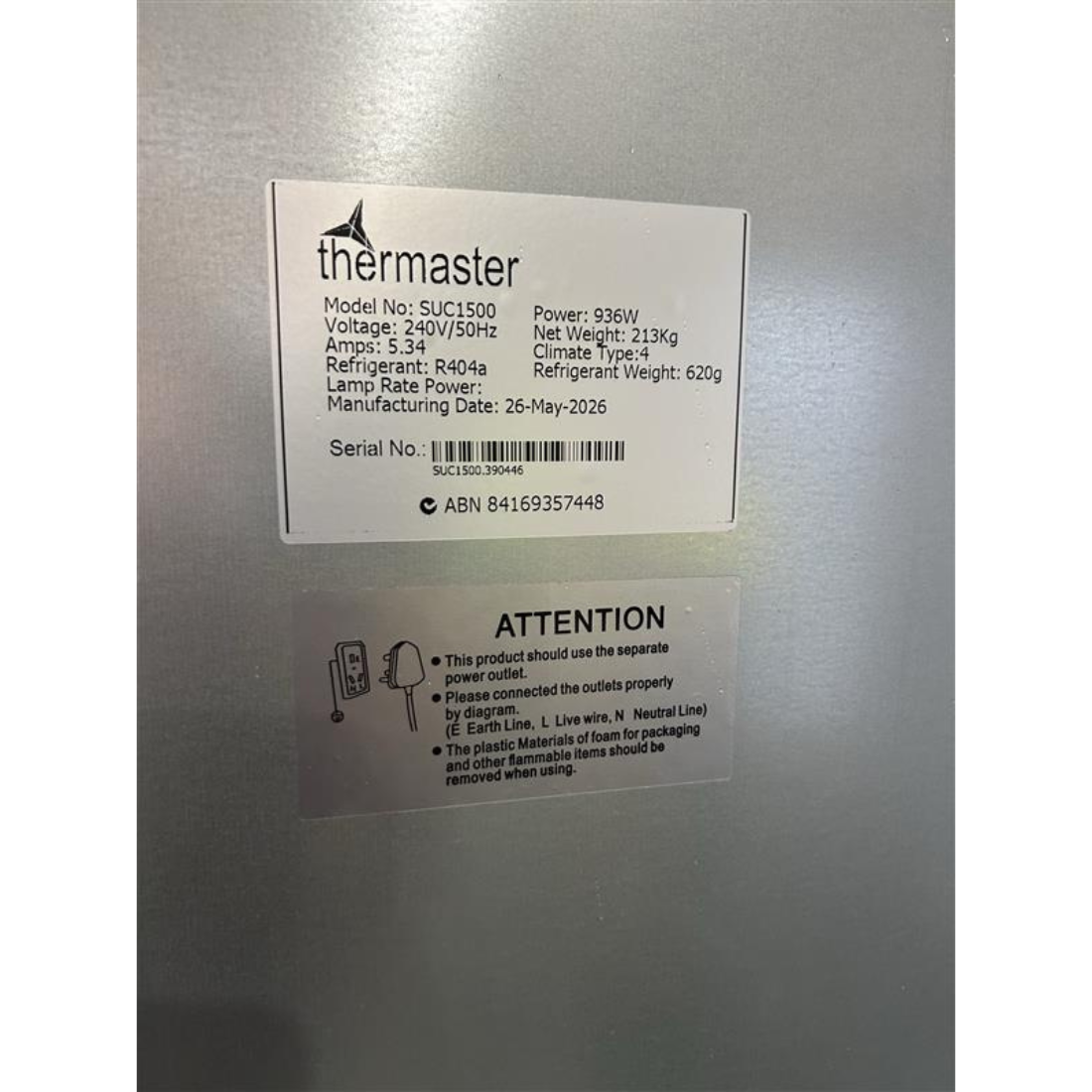 CLEARANCE - TROPICAL Thermaster 3 Door SS Fridge 1500L - SUC1500-QLD151