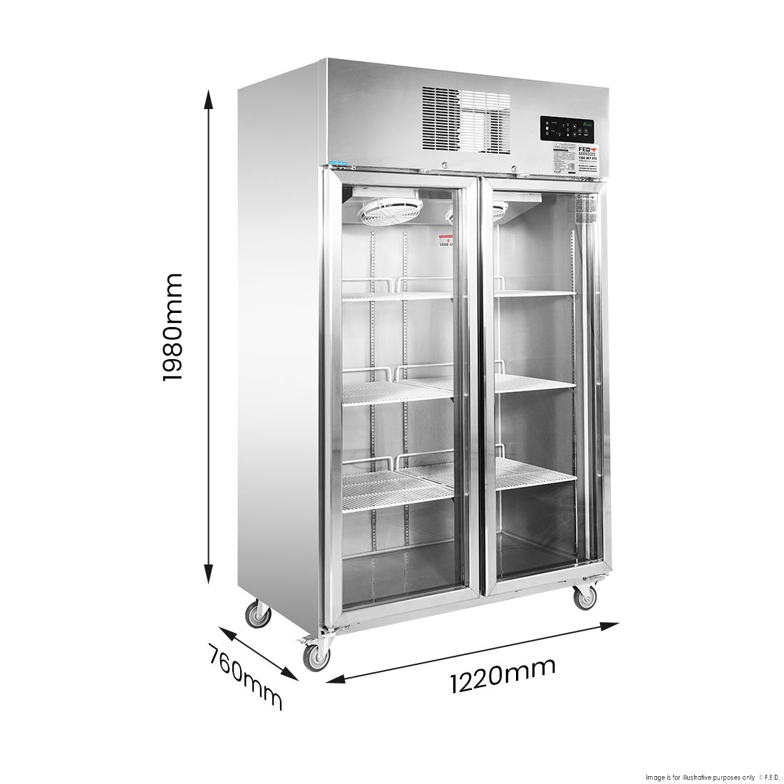 Thermaster Double Door Upright Display Fridge SUCG1000