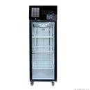 Thermaster Single Glass Door Upright Fridge Black Stainless Steel SUCG500B
