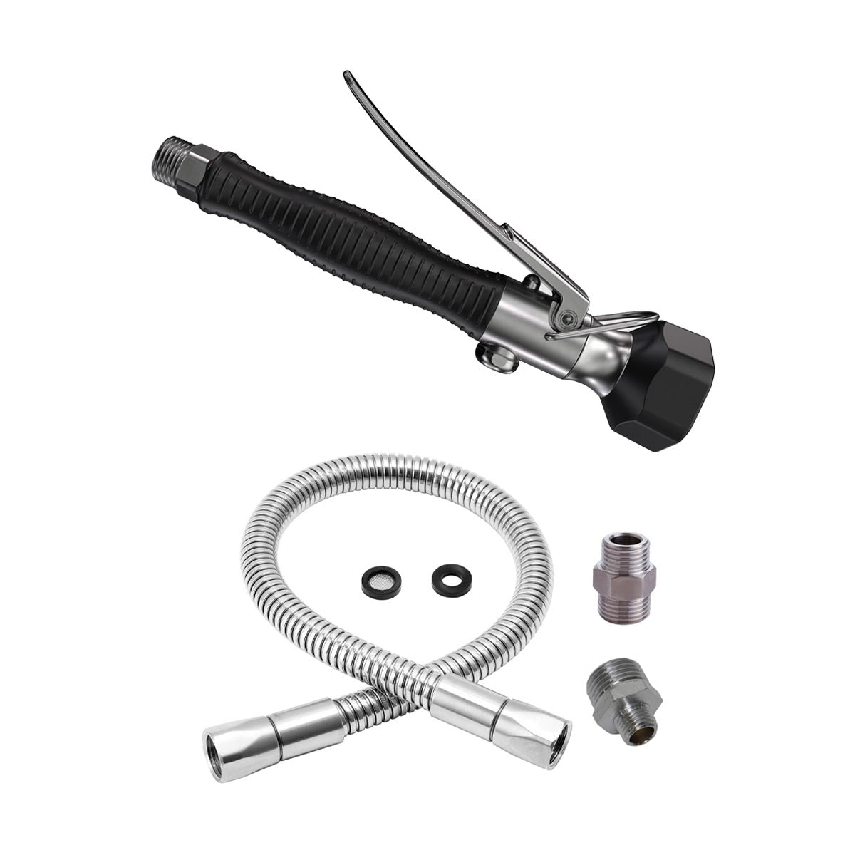 Pre Rinse Unit Hose 1000mmL - Including Adaptors and Black Trigger Gun - T-3M2919