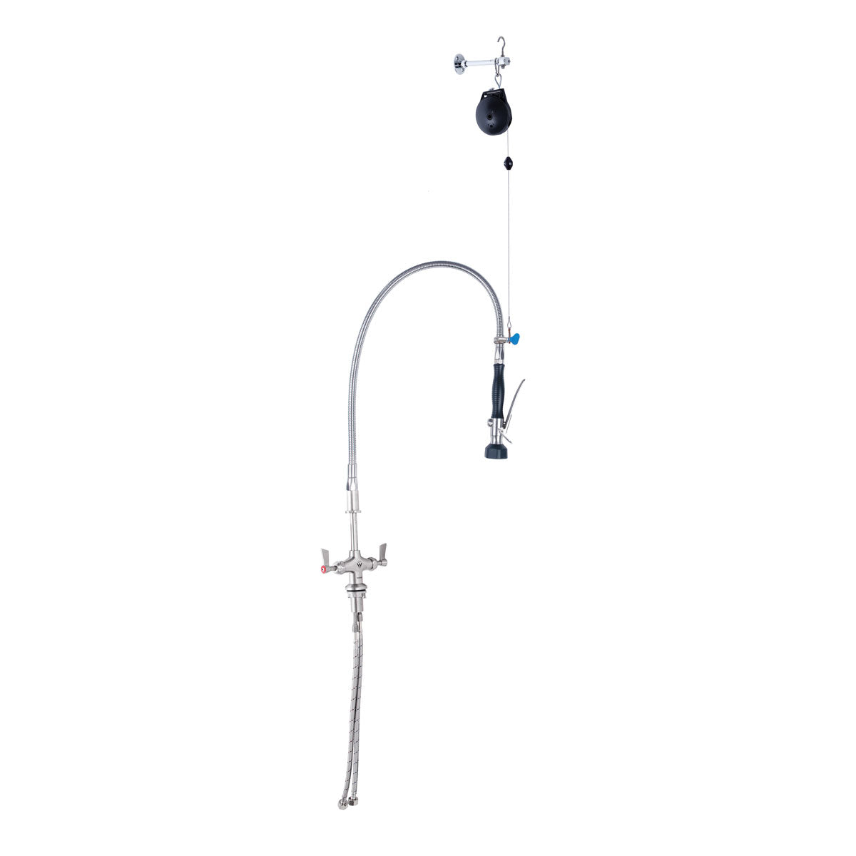 3Monkeez Stainless Steel Line Retractor Dual Hob Mounted Pre Rinse Unit - T-3M53500