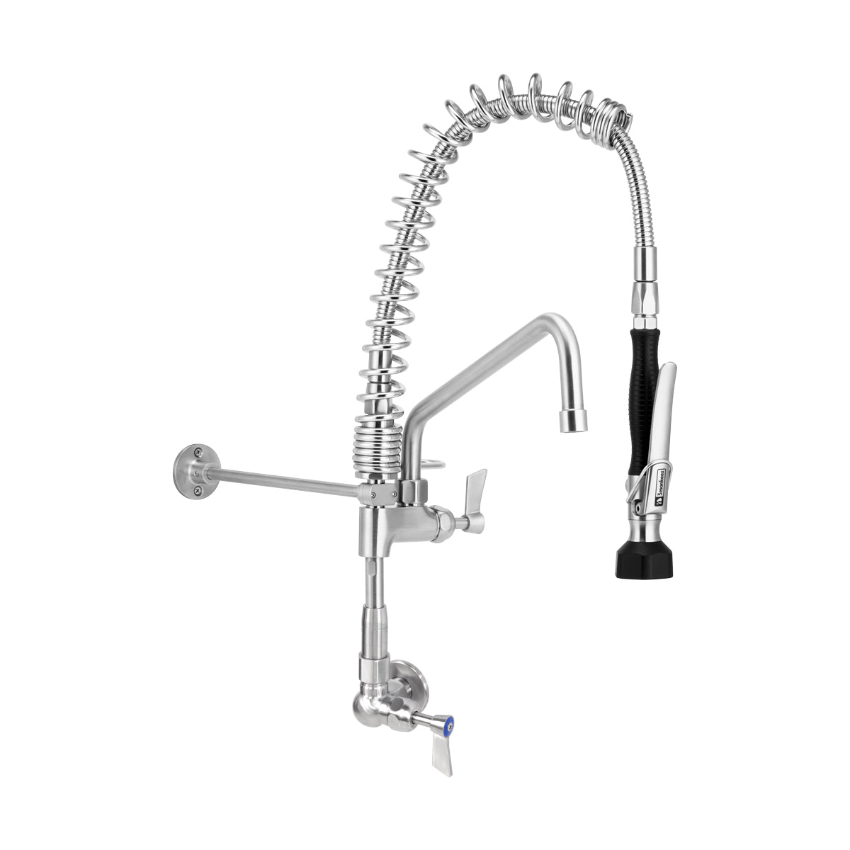 Compact Stainless Steel Single Wall Mount Pre-Rinse with 12" Pot Filler - T-3M53712-C
