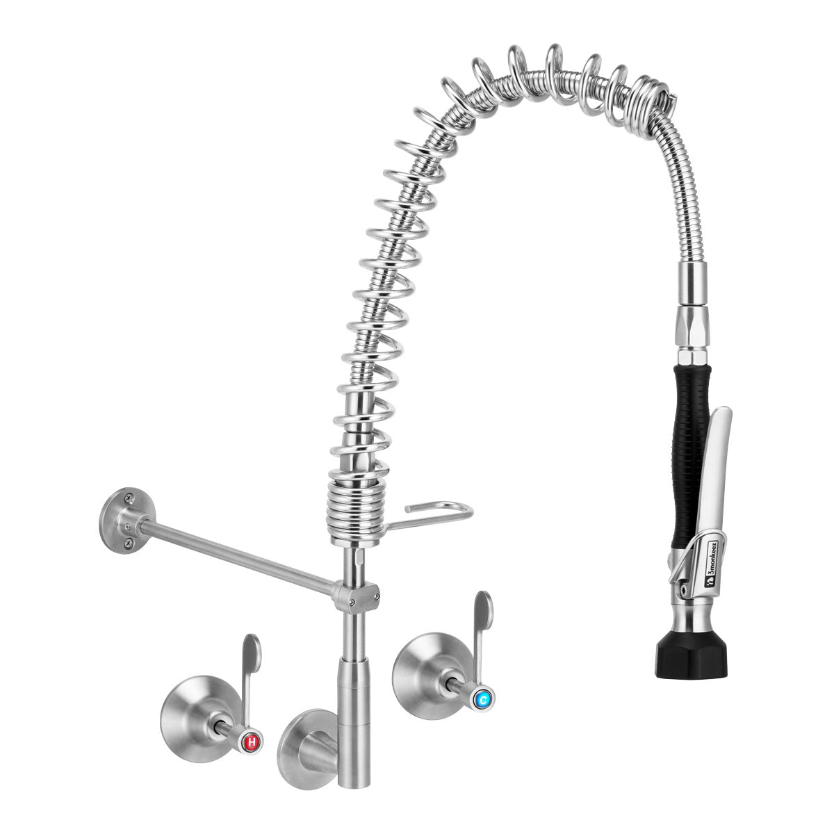 Compact Stainless Steel Wall Stops And Elbow Pre Rinse Unit - T-3M53810-C