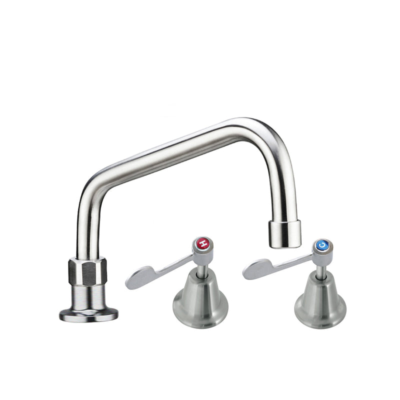 3Monkeez Stainless Steel Hob Mount and Basin Stops with Spout - 8" Spout