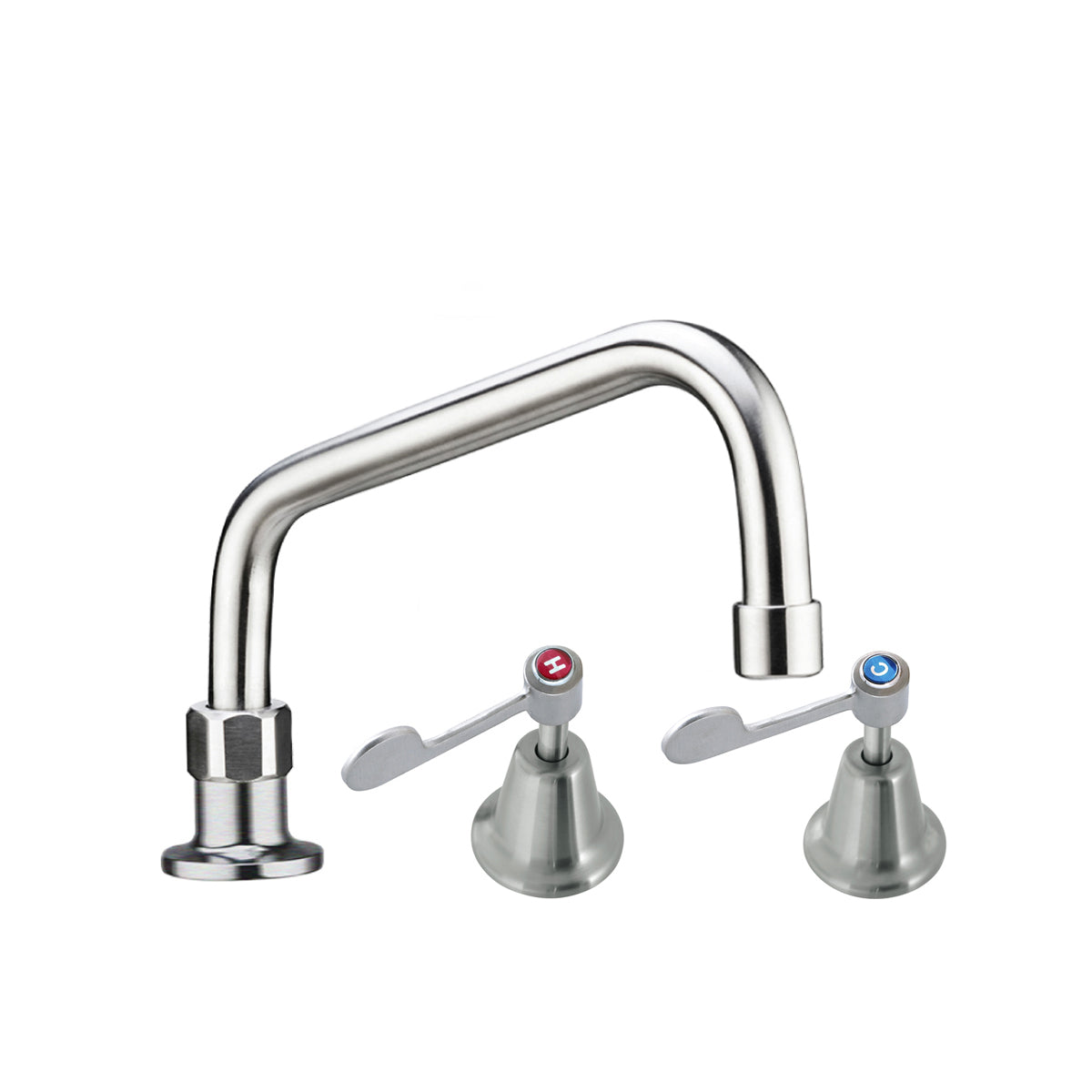 3Monkeez Stainless Steel Bench Mount and Basin Stops with 8" Spout - T-3MHS08