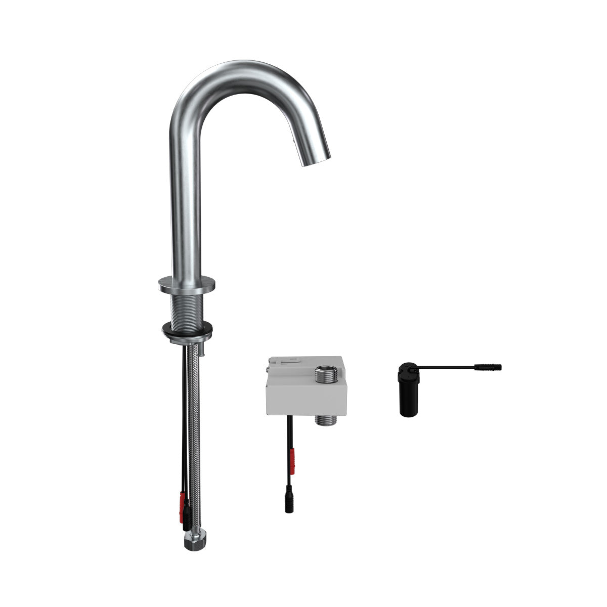 Gooseneck Bench Mounted Infrared Sensor Tap - Battery Powered - T-3MSS-GHMST21B