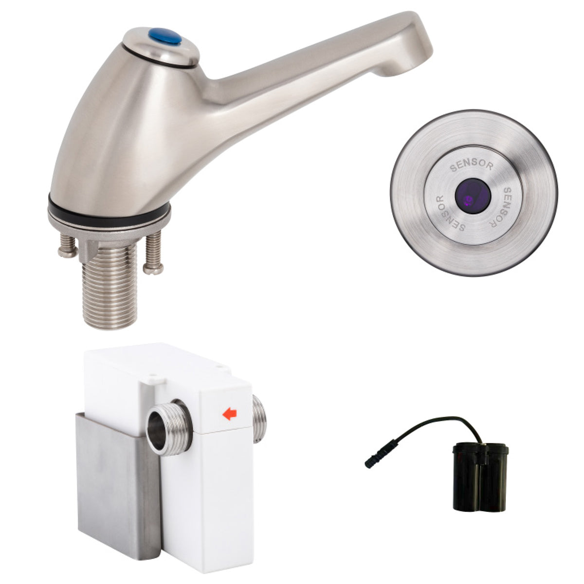 3Monkeez Pillar Tap with Wall-Mount Sensor Battery Operated - T-3MSS-PTSWB
