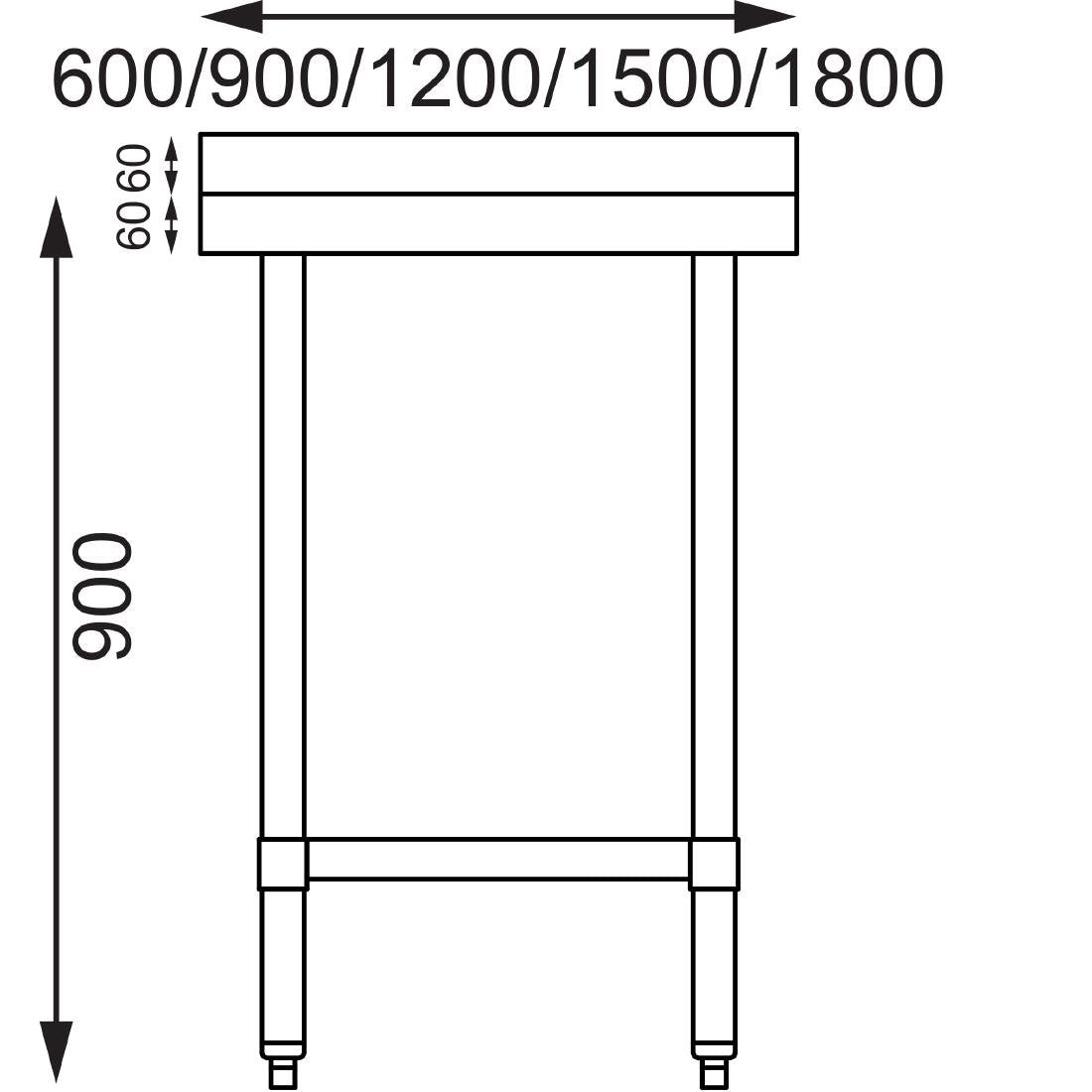 Vogue Stainless Steel Prep Table with Splashback 1500mm - T382
