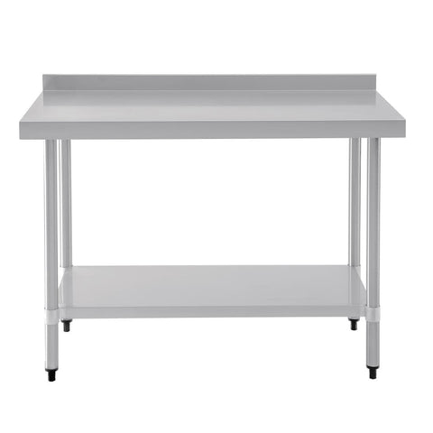 Vogue Stainless Steel Prep Table with Splashback 1200mm - T381