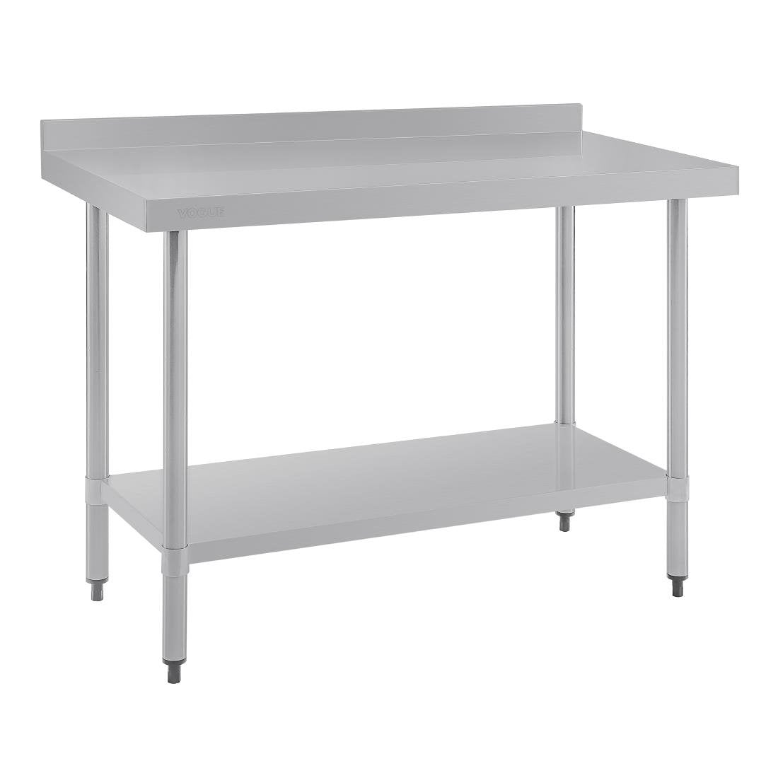 Vogue Stainless Steel Prep Table with Splashback 1200mm - T381