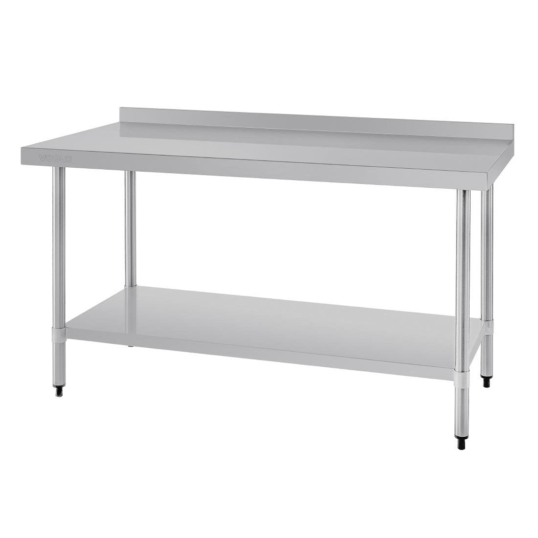 Vogue Stainless Steel Prep Table with Splashback 1500mm - T382