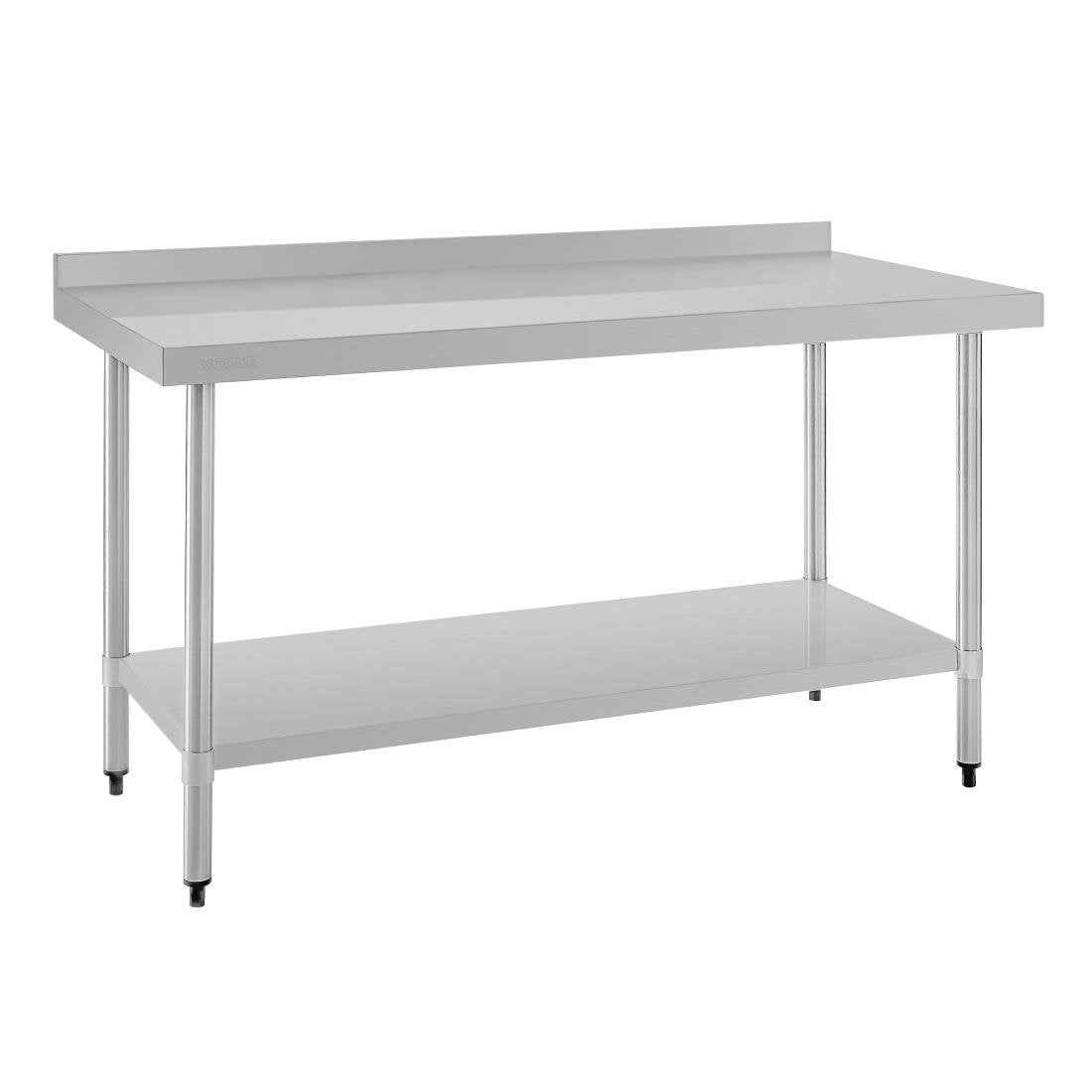 Vogue Stainless Steel Prep Table with Splashback 1500mm - T382