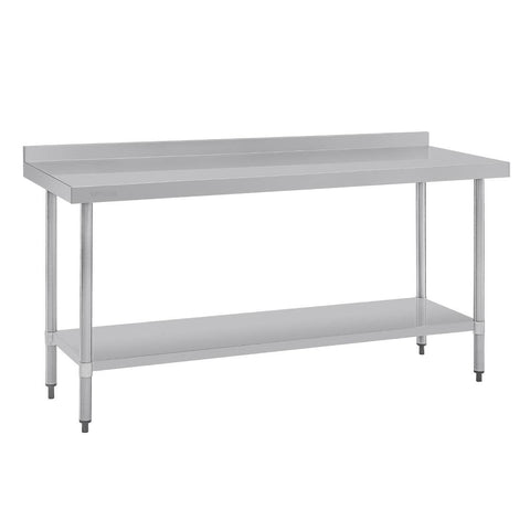 Vogue Stainless Steel Prep Table with Splashback 1800mm - T383