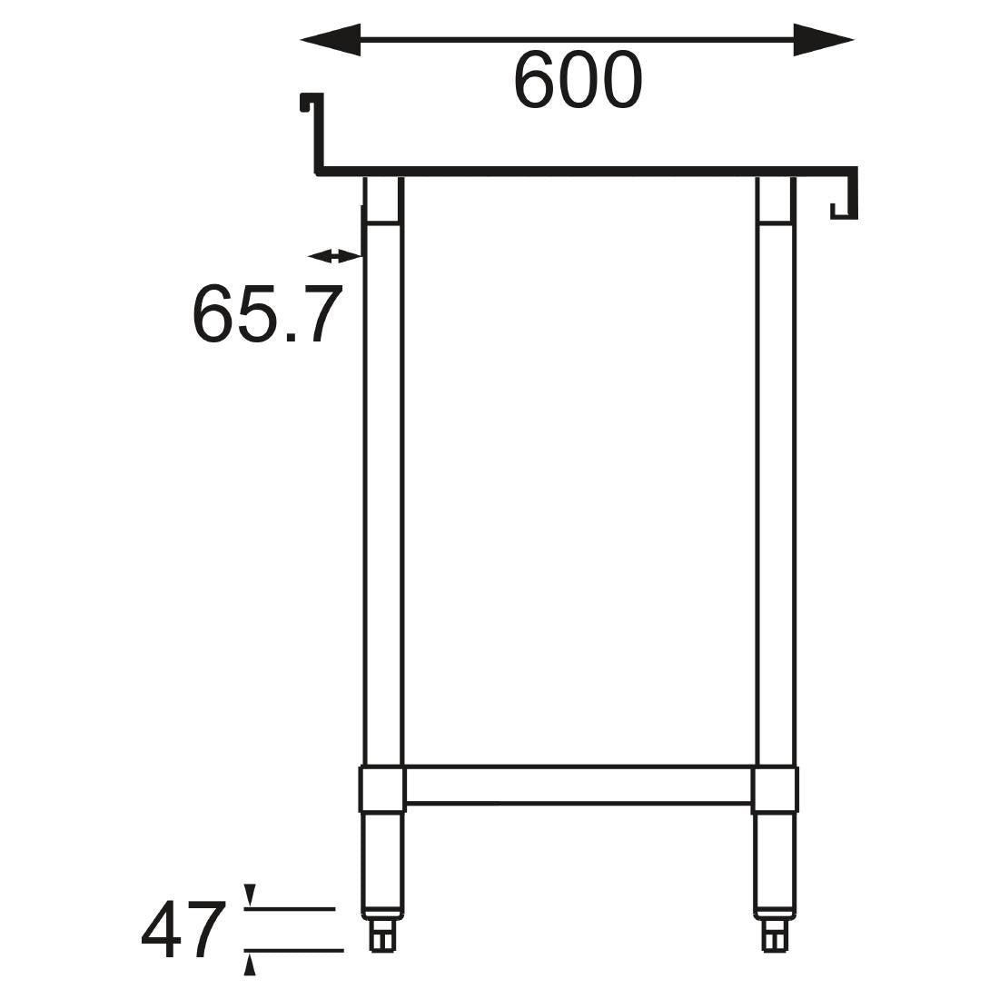 Vogue Stainless Steel Prep Table with Splashback 1200mm - T381