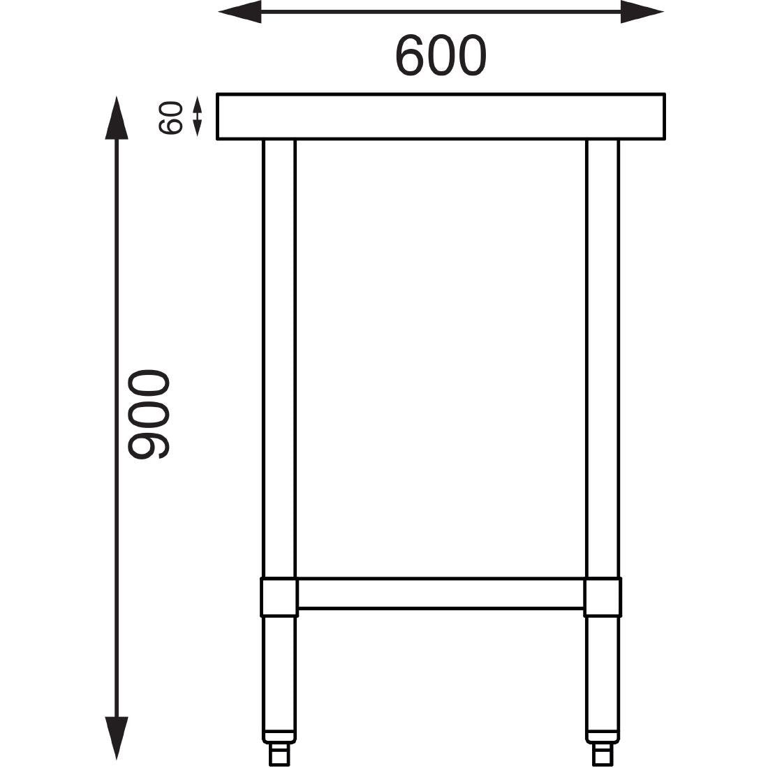 Vogue Stainless Steel Prep Table 1200mm - T376