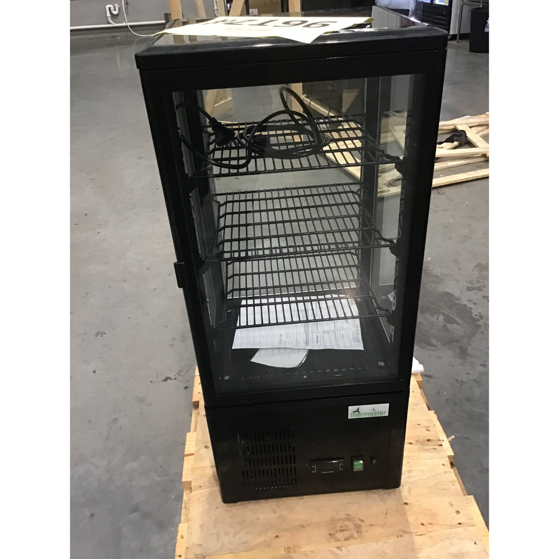 CLEARANCE - Thermaster Four-Sided Countertop Beverage Display Fridge Black - TCBD78B-NSW2196