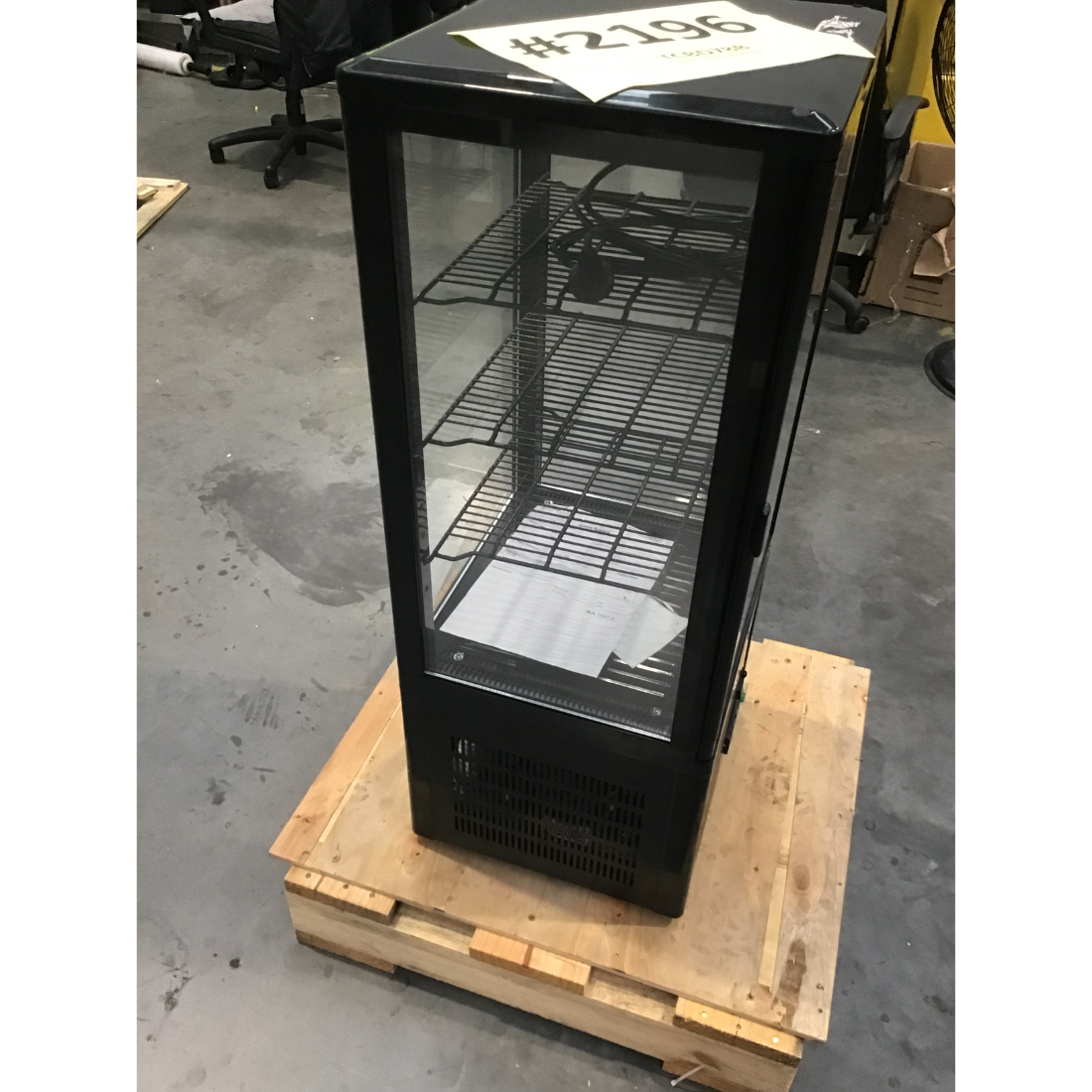 CLEARANCE - Thermaster Four-Sided Countertop Beverage Display Fridge Black - TCBD78B-NSW2196