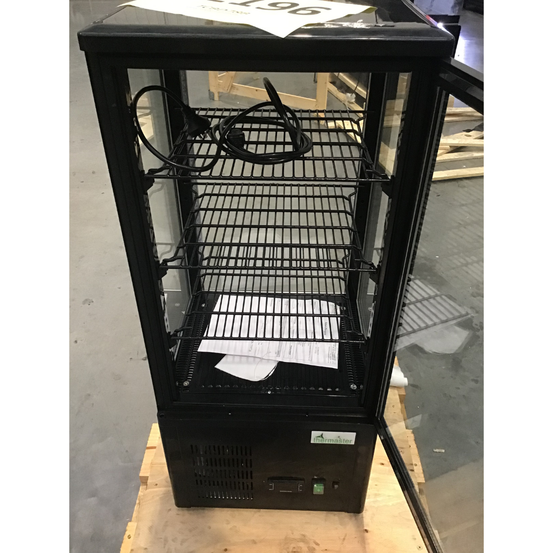 CLEARANCE - Thermaster Four-Sided Countertop Beverage Display Fridge Black - TCBD78B-NSW2196