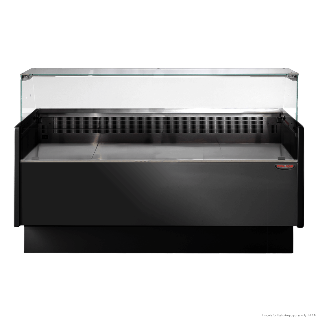 Tecnodom Serie MR80 Black 1520mm Wide Deli Display with Storage and Castors TDMR-0815B