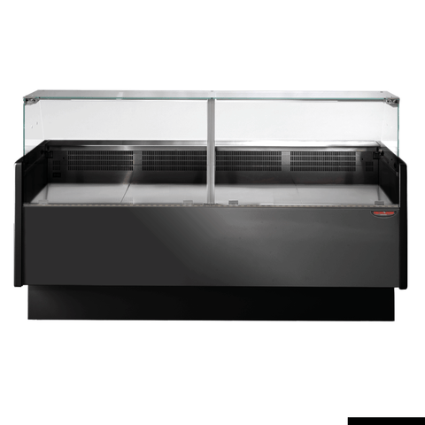 Tecnodom Serie MR80 Black 2000mm Wide Deli Display with Storage and Castors TDMR-0820B