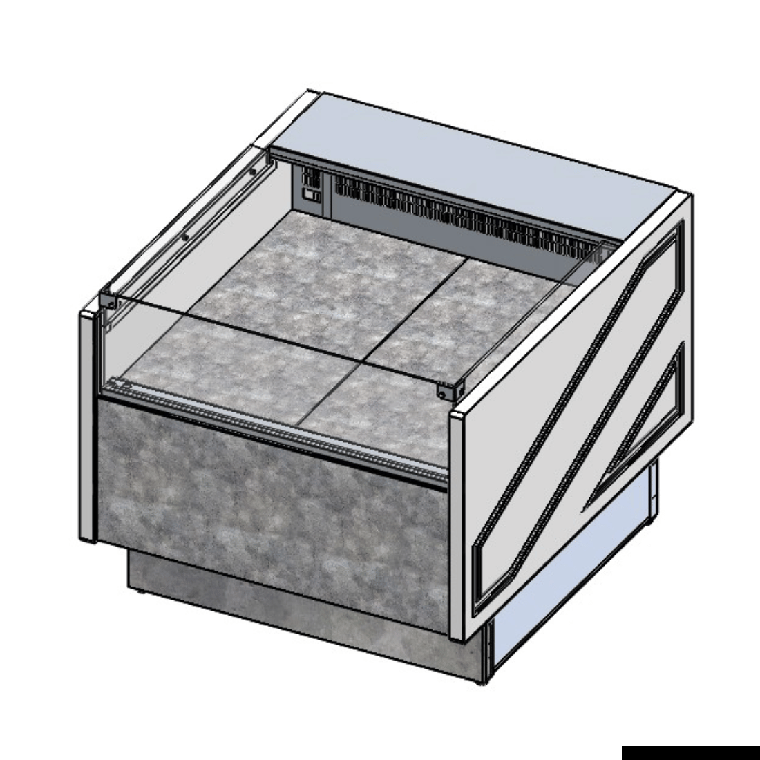 Tecondom Square Deli Poultry & Meat Display Add On Units 900mm Depth Storage Surface