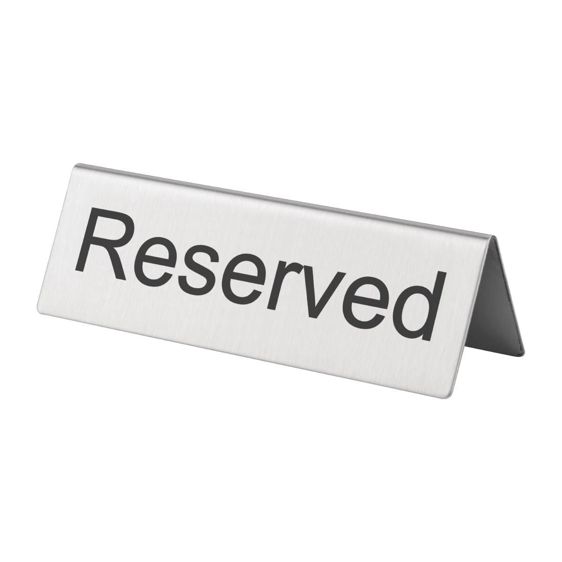 Olympia Brushed Steel Reserved Table Sign (10 Pack) - U051