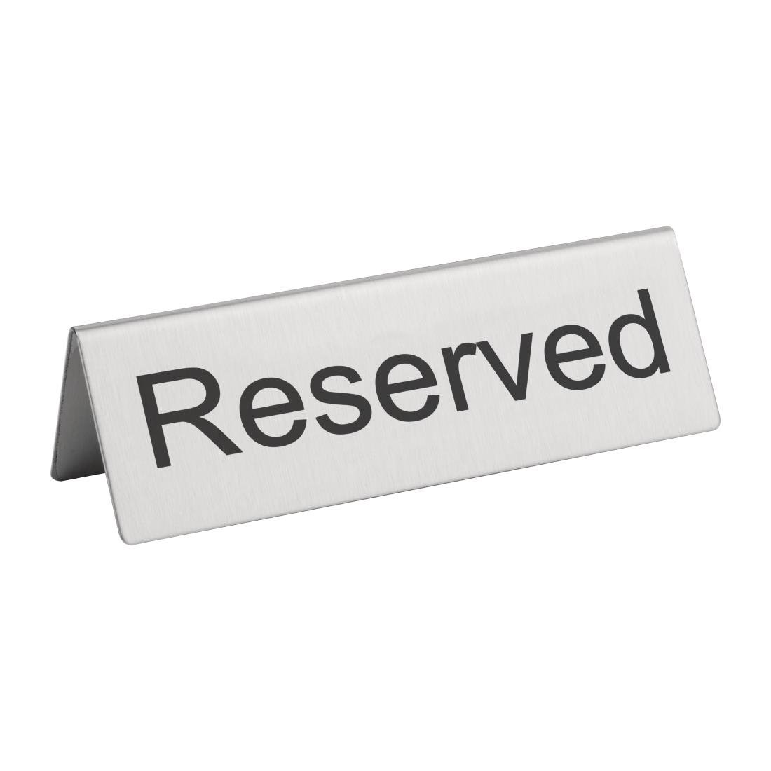 Olympia Brushed Steel Reserved Table Sign (10 Pack) - U051