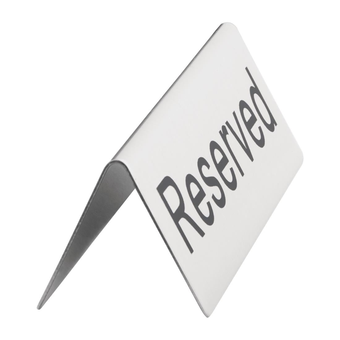 Olympia Brushed Steel Reserved Table Sign (10 Pack) - U051