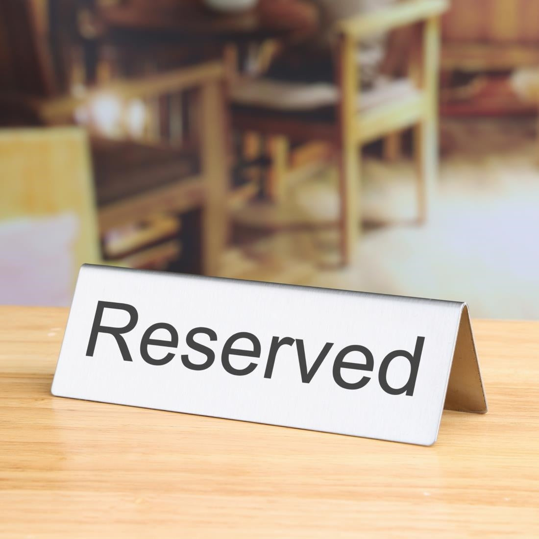Olympia Brushed Steel Reserved Table Sign (10 Pack) - U051