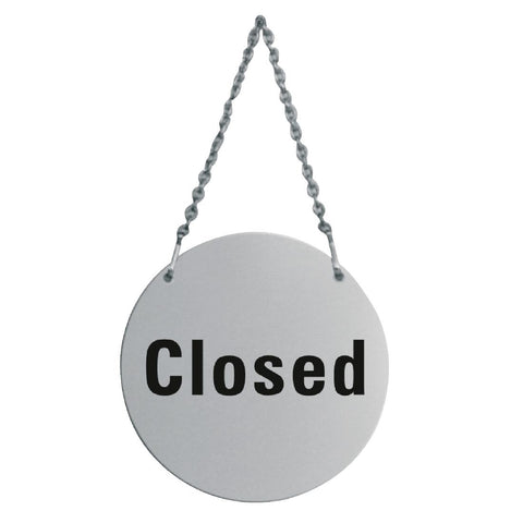 Vogue Stainless Steel Open & Closed Door Sign - U065